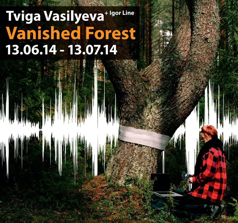 Das Foto zeigt das Plakat der Ausstellung Tviga Vasilyeva: Vanished Forest. Foto © Edith-Russ-Haus