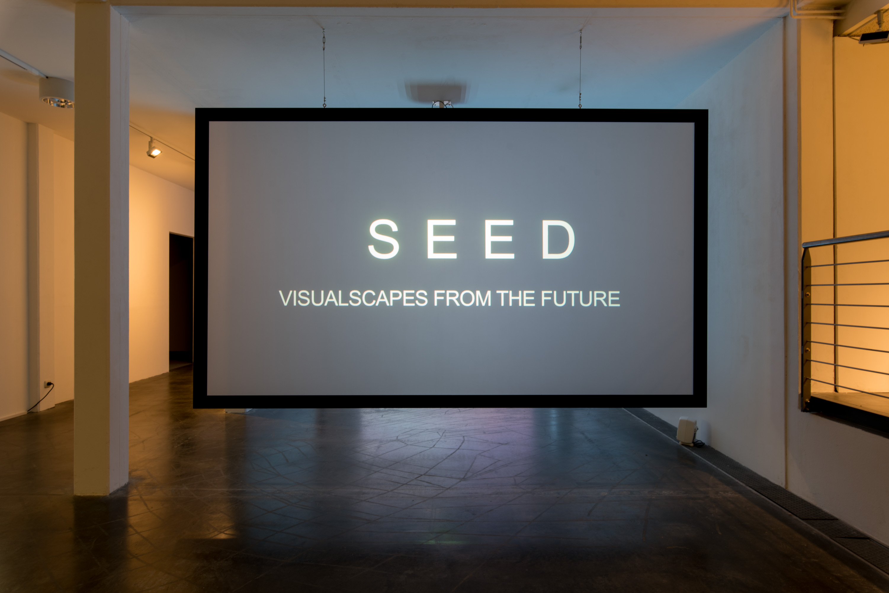 The photo shows the upper floor of the Edith Russ House with the Exhibition view For Beyond that Horizon Lies Another Horizon. Photo © Edith-Russ-Haus