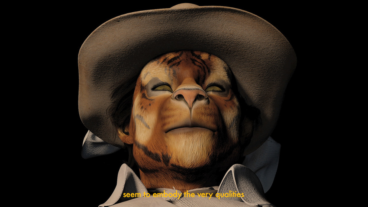 This is an image of the artwork 2 or 3 Tigers, Video still © Ho Tzu Nyen 2015