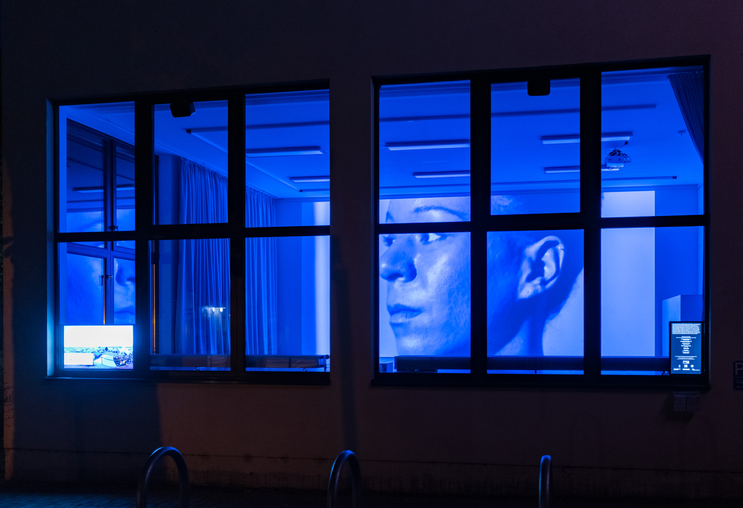 Das Foto zeigt das Aquarium mit dem Kunstwerk von Costa Compagnie: Independence in Space & Virtual Reality. Foto © Edith-Russ-Haus
