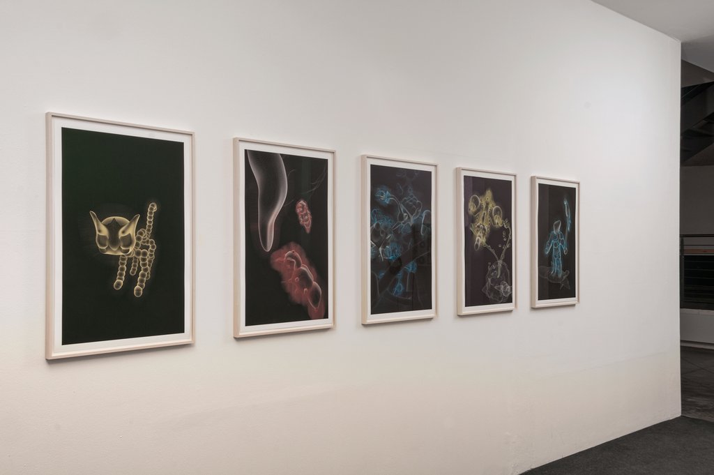 Das Foto zeigt das Untergeschoss des Edith-Russ-Hauses mit dem Kunstwerk von Ute Hoerner, Mathias Antlfinger: Protein Wars. Foto Franz J Wamhof © Edith-Russ-Haus